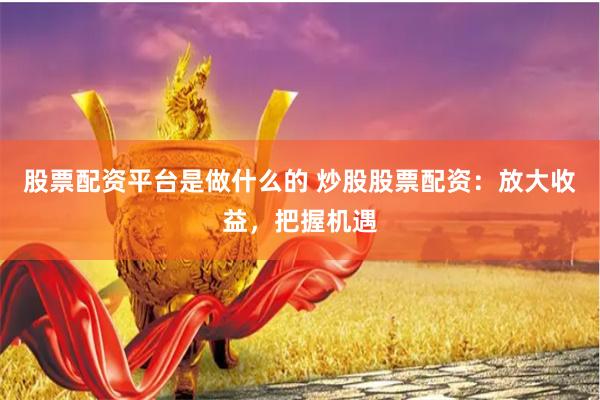 股票配资平台是做什么的 炒股股票配资：放大收益，把握机遇