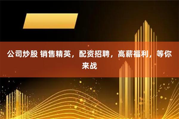 公司炒股 销售精英，配资招聘，高薪福利，等你来战